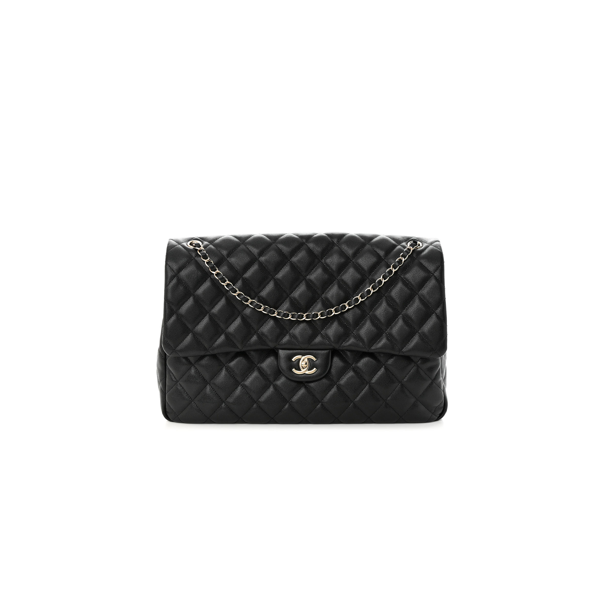 Ch*el master maxi cf40 caviar quilted travel flap bag (40*27*12cm)